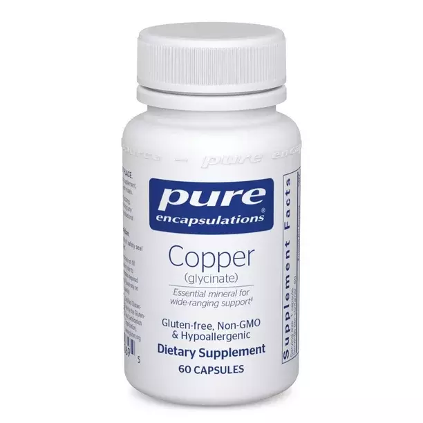Copper Glycinate (2mg 60 caps) Copper 2mg by Pure 60 capsules - Image 1